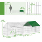 PawHut Metal Chicken Coop Small Animal Cage - 106" L x 29.5" W x 29.5" H - Green H-Powder-coated steel frame resists moisture and scratches for lasting outdoor use