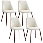HOMCOM Dining Chairs in Velvet Accent - Cream White - Set of 4-Packaged in a set of 4, use it for sitting down for dinner, conversation, and more