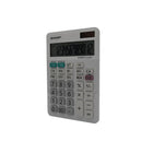 Sharp EL334W 12-Digit Desktop Calculator - White -Dual Power - Solar & Battery