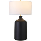 Hudson&Canal - Lampe de table Sloane en céramique de 74 cm de haut avec abat-jour en tissu, - Noir mat/blanc-Associé à un abat-jour en tissu tambour blanc