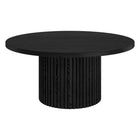 Hudson&Canal Rollan 32"W Round Coffee Table - Black Grain-Table is made of high-quality and durable MDF materials