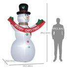 HOMCOM Lit Inflatable Snowman Christmas Yard Decoration-Includes six stakes and three drawstrings to keep it anchored on windy nights 