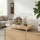 PawHut Hamster Cage Full Transparent Viewing for Dwarf Hamster-The 7.1 in deep base of this small animal cage satisfies burrowing instincts with plenty of bedding
