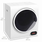 HOMCOM Portable 1.5 cu ft Compact Laundry Dryer - 850 W - White-1.5 cu.ft portable tumble dryer can dry up to 9 lb of wet clothes at once