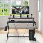 DESIGNlab By OSP Emulator Battlestation Gaming Desk - Black-Built-in storage tray with standup device channel