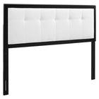 Modway Draper Tufted Fabric and Wood Full Headboard - Black White-Upholstered Full Headboard