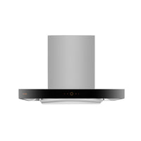 Fotile - Hotte aspirante Perimeter Vent Series en acier inoxydable - 36 po-Acier inoxydable et verre trempé noir