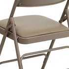 Flash Furniture – Chaise pliante en métal, Hercules, triple entretoises incurvées et quatre charnières en vinyle, beige, paq./4-Cadre incurvé à triple entretoise et double charnière