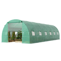 Outsunny - Grande serre tunnel à pied structure en acier de qualité supérieure - 26 pi x 10 pi x 6,6 pi-La serre portable est composée d'un tissu en maille PE solide et de haute qualité  
