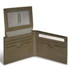 Champs Camo Leather Top Wing Wallet - Green-Double Bill compartment