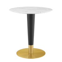 Modway Zinque 28" Artificial Marble Dining Table - Gold White-Modern Dining Table