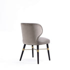 Manhattan Comfort - Lot de 2 chaises de salle à manger modernes Strine 21,65 po en velours et similicuir - Taupe foncé-Livré chez vous entièrement assemblé Aucun assemblage requis