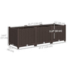 Outsunny - bac de jardin surélevé en plastique - 47,2 po L x 15,7 po l x 14,6 po H - brun-Les trous de drainage empêchent l'engorgement d'eau, favorisant ainsi la croissance saine des plantes
