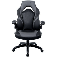Emerge - Fauteuil de jeu en cuir reconstitué Vortex de la gamme - noir et gris-Fauteuil de jeu noir et gris