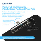 Davis Group - Planchettes à pince en plastique, format lettre, 9 po l x 12 po H – Noir - 6 par paquet-Noir