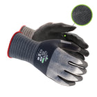 SHOWA 381MFT Pro Microporous Foam Embossed Grip Nitrile Glove - Microfiber Liner - Black/Grey - XLarge-Embossed S-shaped grip