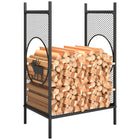 Outsunny - Porte-bûches extérieur- support à bûches de cheminée en métal robuste 19 po-Conception compacte pouvant contenir 110 lb de bois, gardant votre espace cheminée bien rangé 