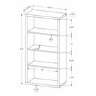 Monarch Specialties 7404 48"H Bookcase - Brown Reclaimed Wood-Look/ Adj. Shelves-Assembly required: Illustrated instructions and all hardware are provided for convenience (additional tools may be needed)