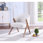 Brassex Arlo Accent Chair - Cream-Sleek curved backrest