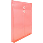 JAM Paper Plastic Envelopes with Button and String Tie Closure, Letter Open End, 9.75 x 11.75, Red Poly, 12 Pack (118B1RE)-This item will be shipped from the U.S.
