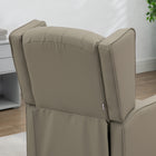 HOMCOM - Fauteuil d’appoint en cuir synthétique avec pieds en bois - rembourrage épais pour salon - kaki-Dimensions totales : 26,4 po l x 33,1 po P x 39 po H (67 x 84 x 99 cm)  
