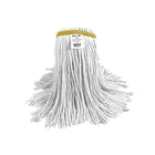 Globe Commercial Syn-Pro Synthetic Wet Mop - Narrow Band - 24 oz - Cut End - White-Reinforced 4 line of Quad Core stitching for maximum strength
