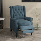 HOMCOM Manual Reclining Sofa with Armrests for Living Room - Blue-Thicken padded seat for extra comfort  