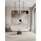 Manhattan Comfort Alondra Modern Glam Coffee and End Table - Black - Set of 2-Beautiful Sintered Stone Table Top
