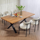 HOMCOM - Chaises de salle à manger avec pieds en acier pour cuisine - beige - ensemble de 4-Assemblage requis 