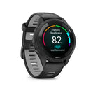 Garmin - Forerunner 265, lunette et boîtier noirs avec bracelet en silicone noir/gris poudre-Plus de 30 profils d'activite integres incluent la course, les triathlons, le cyclisme, la natation en eau libre et plus encore