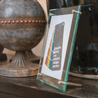 Deflecto Beveled Edge Sign Holder - 8 1/2" x 11" - Green Tinted Border-9