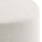 Modway - Callum Grand tissu rond tissé en bruyère de 29" Rembourré Ottoman - Ivoire à tissage de bruyère-Capacité de poids : 506 lbs.