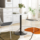 HOMCOM - Table à manger ronde avec base en acier et patin antidérapant pour salon - blanc-Sa taille pour deux personnes est idéale pour l'installer dans votre petite cuisine ou salle à manger 