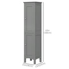 Kleankin Tall Bathroom Storage Cabinet with Adjustable Shelves - Grey-Two alloy handle is stylish and convenient for opening the door