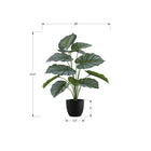 Monarch Specialties - Plante Artificielle - 24 po H - Calathée - Mis En Pot - Touche Réelle - Feuilles Vertes - Pot Noir-Cette plante de sol intérieure factice est fabriquée avec les meilleurs matériaux et ne nécessite aucun entretien ni arrosage, pour un accent décoratif durable et écologique qui durera toute une vie