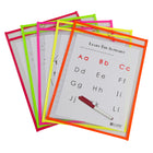 C-Line Reusable Dry Erase Pockets - 9" x 12" - Neon Colors - 10 Pack-Reusable super heavyweight pocket lasts a long time