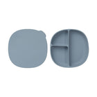 b.box Silicone Plate + Lid - Ocean-Deep curved edges for easy scooping and less mess