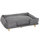 PawHut Elevated Washable Large Dog Sofa - Dark Grey-Soft 3.1" (8 cm) padding enhances pets' comfort for relaxation and sleep 