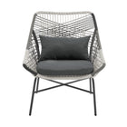 Manhattan Comfort Ashland Modern 5-Piece Patio Conversation Set - Grey-Frame Made of Rust Resistant Steel Wrapped in PE Rope Perfect for Outdoor Weather