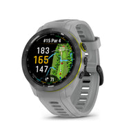 Garmin - Approach S70 - Lunette en céramique noire avec bracelet en silicone gris-La fonction PlaysLike Distance améliorée prend en compte les tirs en montée, les tirs en descente et la trajectoire ainsi que le vent, la température et la pression atmosphérique avec un baromètre intégré - pour des jeux plus précis comme les distances