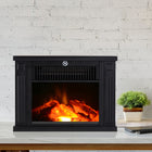 HOMCOM - Foyer électrique portatif sur pied 14 po, 1000 W, noir-Conception décorative et authentique du bois de chauffage 