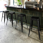 Flash Furniture 30" High Backless Distressed Black Metal Indoor-Outdoor Barstool-Stacks up to 10 Chairs High