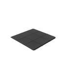 Edgewood Value Flex Solid Top Light Duty Interlocking Anti-Fatigue Mat - 3' W x 3' L x 9/16" D - Black - 25 Pack-Perfect for workstations, warehouses, work benches, machine operating