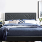 Modway Reese Nailhead Upholstered Linen Fabric Full/Queen Headboard - Grey-Full / Queen Size Headboard