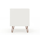 Manhattan Comfort - Table de nuit Rockefeller 20,08" style mi-siècle moderne à 1 tiroir - Blanc-17,62 po L x 20,08 po l x 21,65 po H