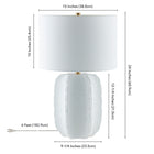 Hudson&Canal - Lampe de table haute Turbida 61 cm avec abat-jour en tissu - Blanc mat/laiton/blanc-Dimensions du produit : 15" L x 15" l x 24" H