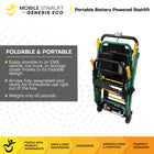 Mobile StairLift Genesis ECO Portable Stairlift - Lightweight Battery Powered Mobile Chair - Black-Dual-locking wheels provide extra stability on landings and flat surfaces