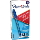 Paper Mate Comfortmate Ultra Ballpoint Pens Retractable – 1.0mm – Blue – 12 Pack  -Rubberized triangular barrel offers unsurpassed comfort