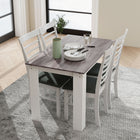 HOMCOM 47" Modern Dining Table with Wood Effect - Grey-Colour: Grey