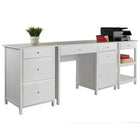 Winsome Wood Delta 3-Piece Home Office Set - White-Entire set provides an overall table top space of 88"W x 20.2"D